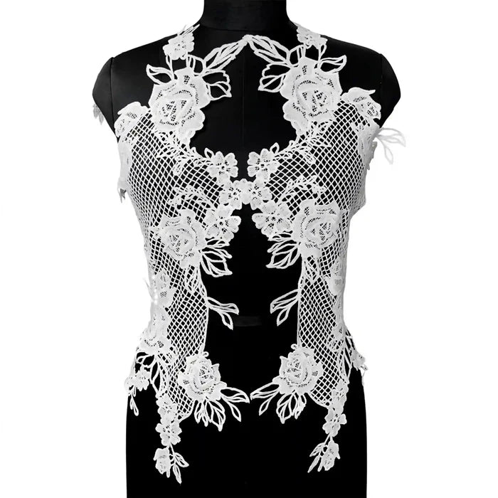 Intricate Net with Flower Lace Yoke Set | Net Patch big Size