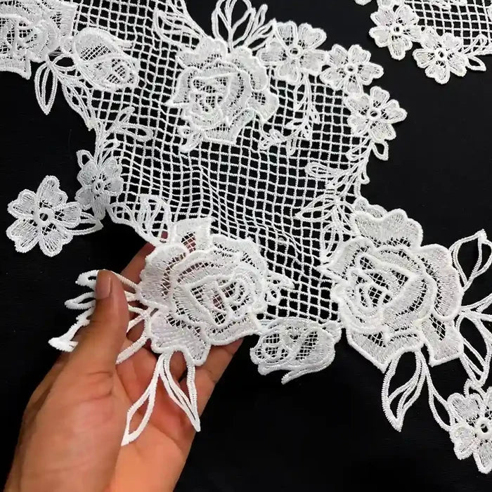 Intricate Net with Flower Lace Yoke Set | Net Patch big Size