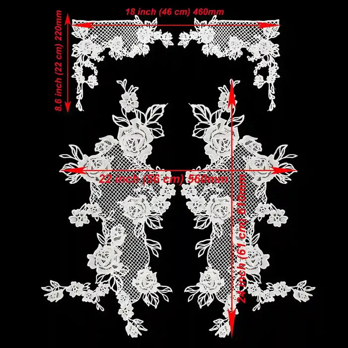Intricate Net with Flower Lace Yoke Set | Net Patch big Size