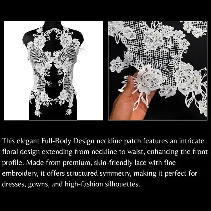 Intricate Net with Flower Lace Yoke Set | Net Patch big Size