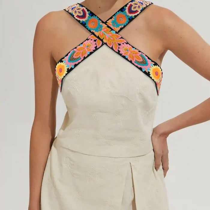 Intricate Vibrant Floral Embroidery Lace