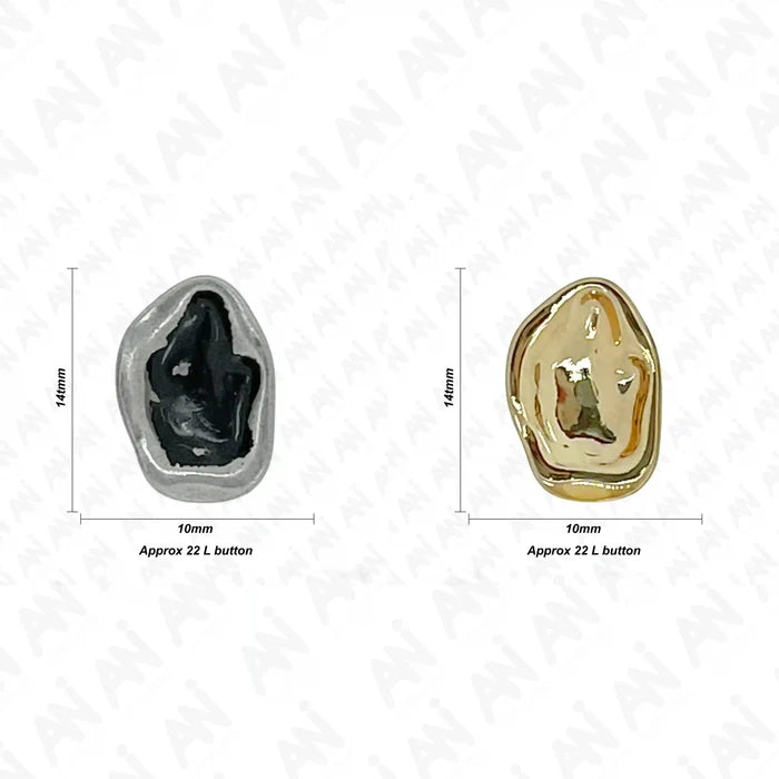 Irregular Shape Shirt Metal Buttons | 10mm(22L)