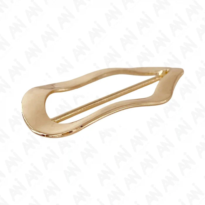 Ani Accessories Irregular Wave Shape Metal Buckle backside image in the white background.