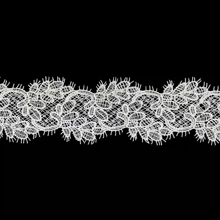 Ivory Bloom Embroidered Lace Trim | 7cm (3 inches) 70mm | SKU-FML-11