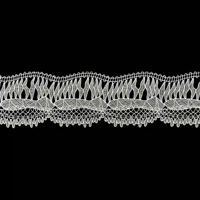 Ivory Wave Floral Lace Trim | 11.6cm (4.6 inches) 116mm | SKU-FML-10