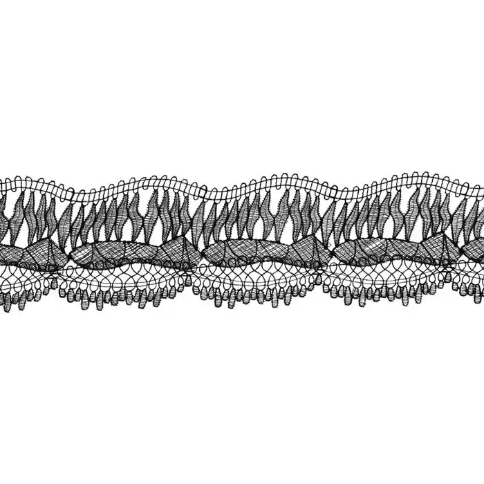 Ivory Wave Floral Lace Trim | 11.6cm (4.6 inches) 116mm | SKU-FML-10