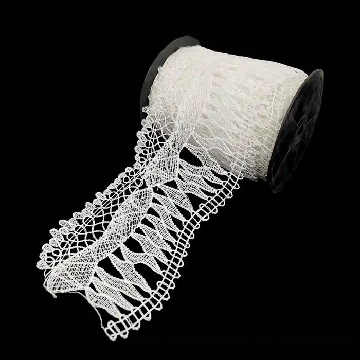 Ivory Wave Floral Lace Trim | 11.6cm (4.6 inches) 116mm | SKU-FML-10