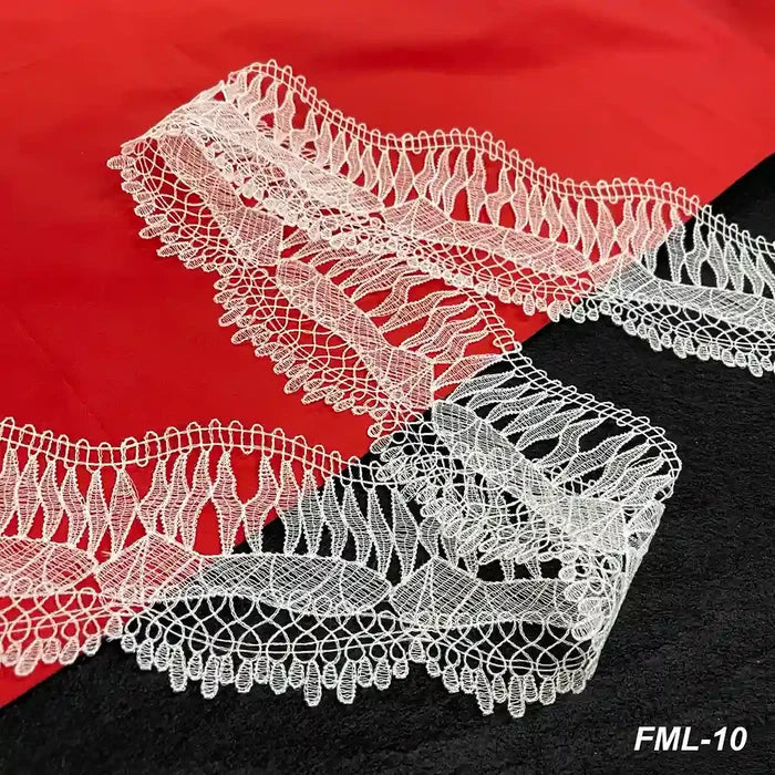 Ivory Wave Floral Lace Trim | 11.6cm (4.6 inches) 116mm | SKU-FML-10