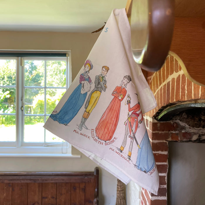 Jane Austen's House Character Tea-towel - Exclusive