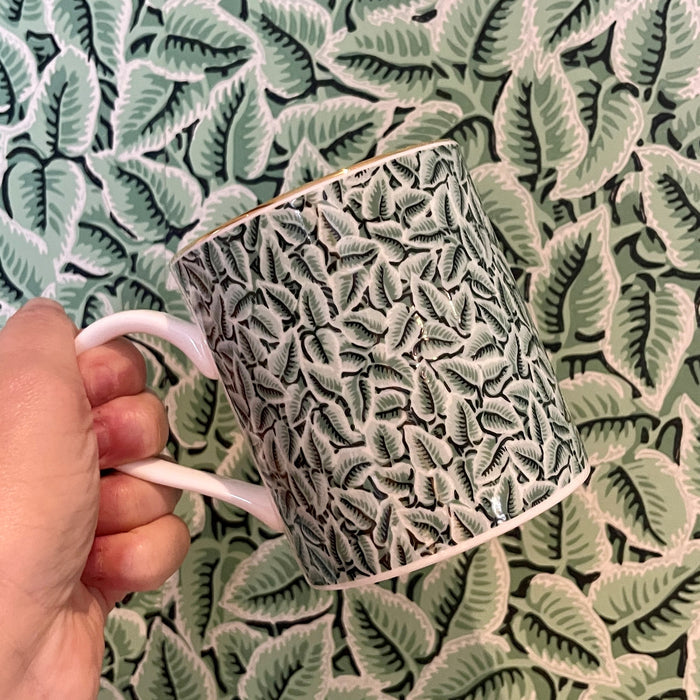 Jane Austen's House Wallpaper Mug - Chawton Leaf