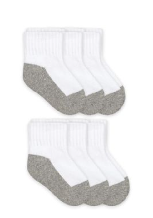 Jefferies Socks - Classic Ribbed - White/Grey