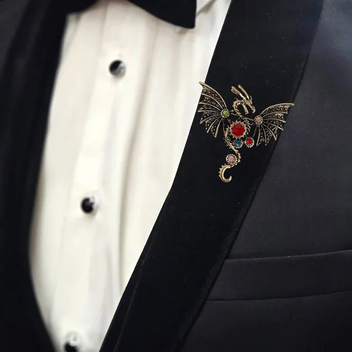 Jeweled Dragon Fantasy Brooch