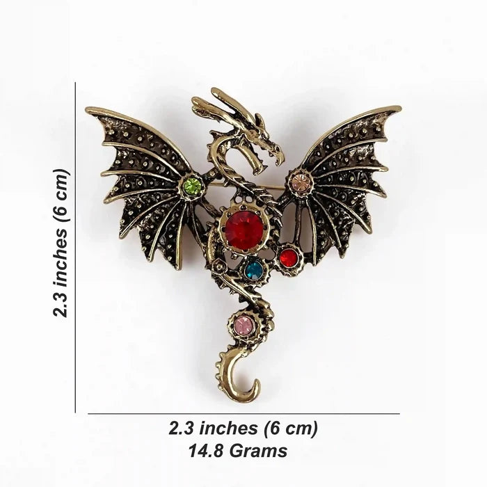Jeweled Dragon Fantasy Brooch