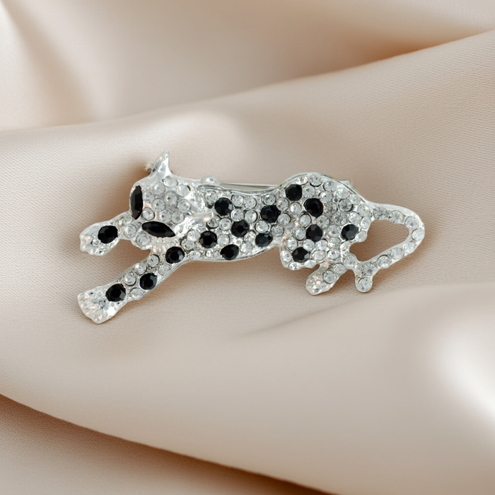 Jeweled Leopard Brooch Pin