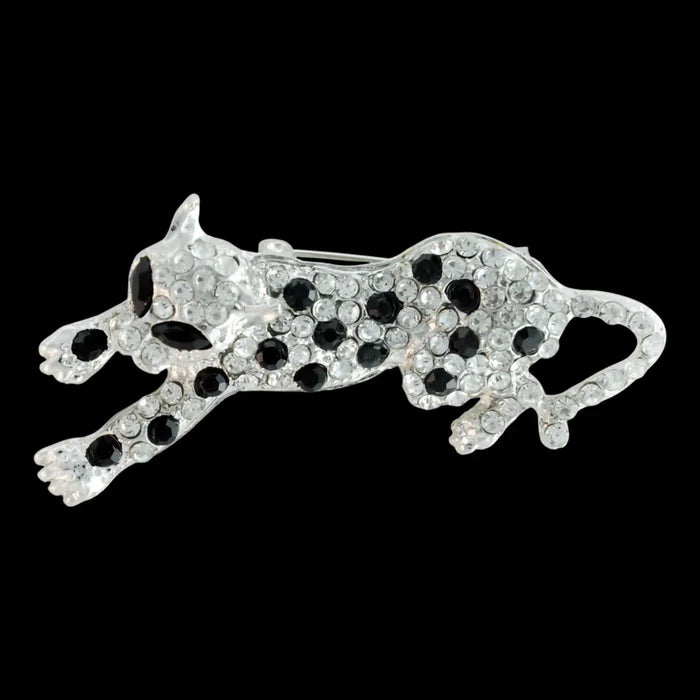 Jeweled Leopard Brooch Pin