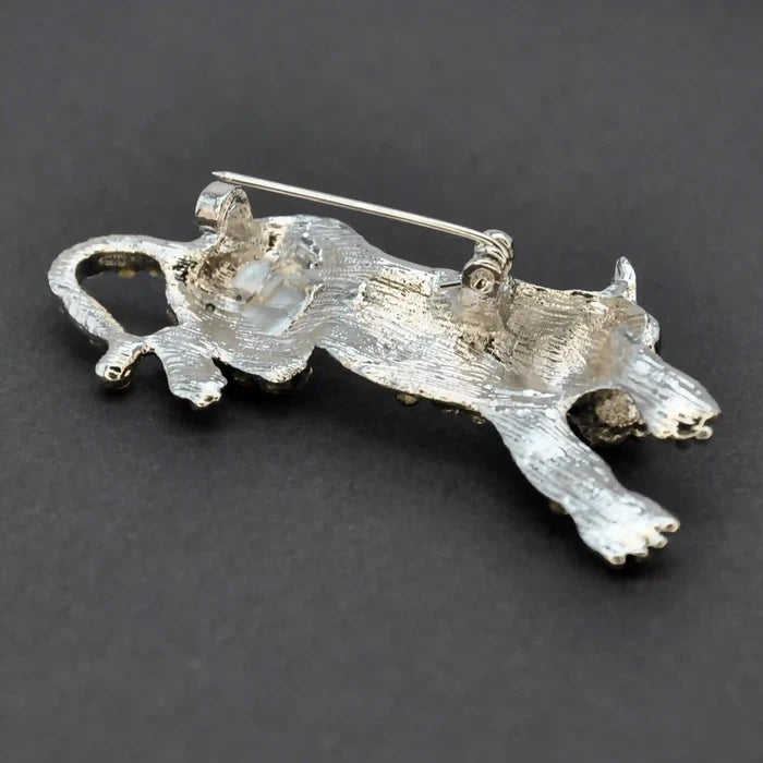 Jeweled Leopard Brooch Pin