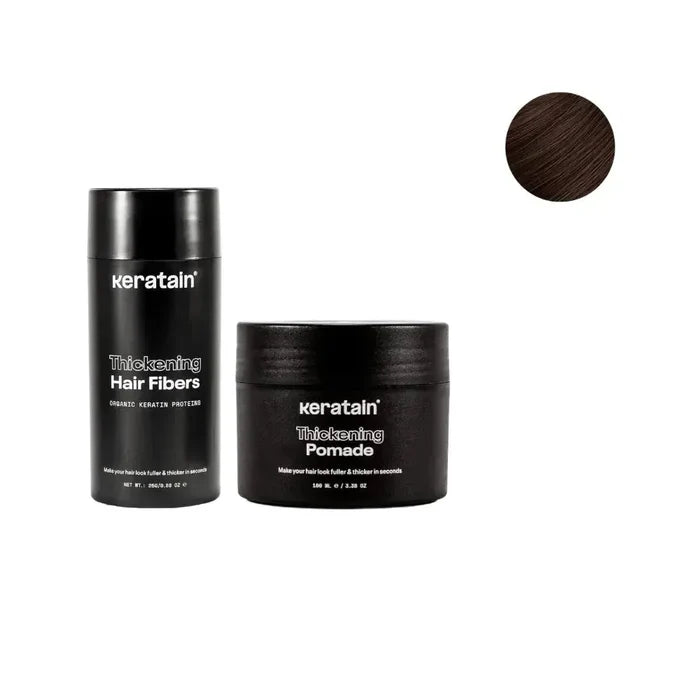 Keratain pomade + Keratain hair fibers – Dark brown (25 gr) - Hairgivers