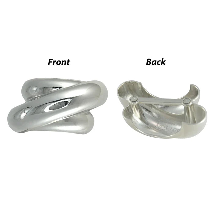 Ani Accessories Kinetic Twist Silver  Metal Buckle in front and Back image in the white background.
