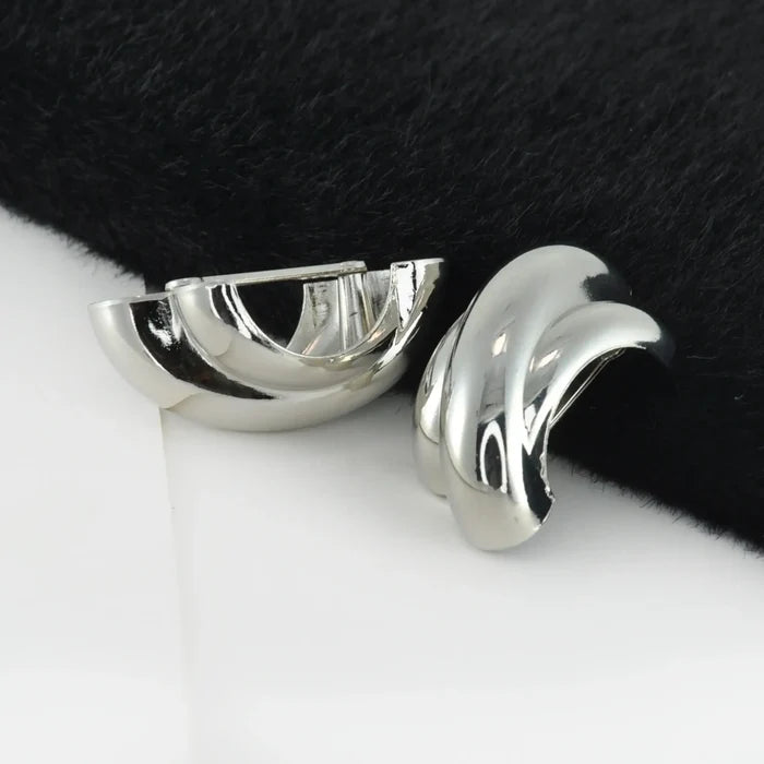 Ani Accessories Kinetic Twist Silver  Metal Buckle placed in the black fur in the white background.