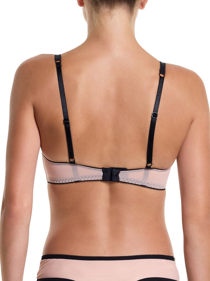 Kiss From A Rose Underwire Balconette Bra - Back View with Black Adjustable Straps and Clasp | Hanky Panky