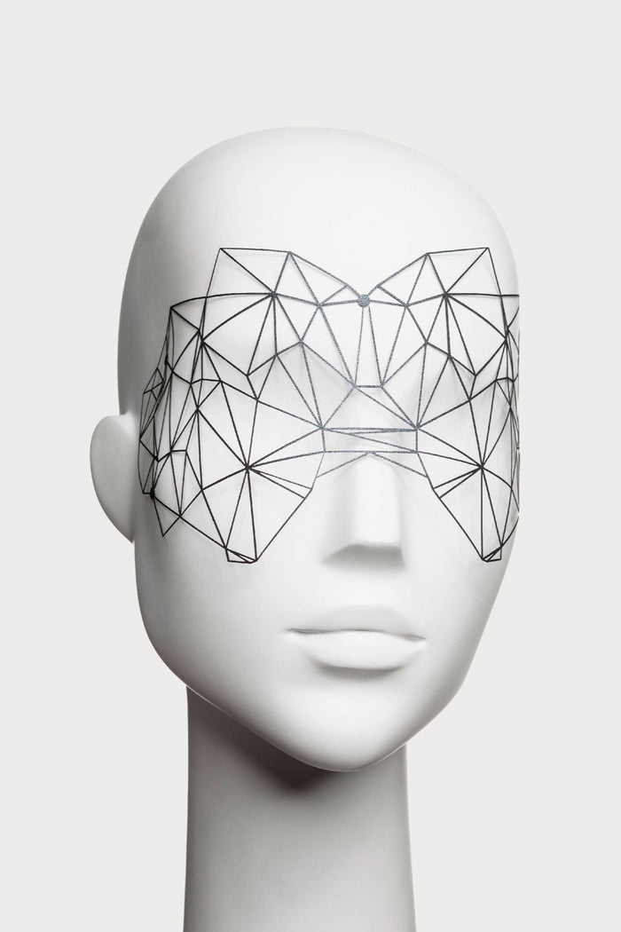 Bijoux Indiscrets Kristine Geometric Vinyl Mask Black