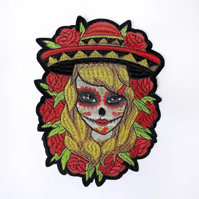 La Catrina Sombrero Embroidered Hot-Fix Patch