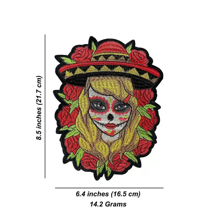 La Catrina Sombrero Embroidered Hot-Fix Patch