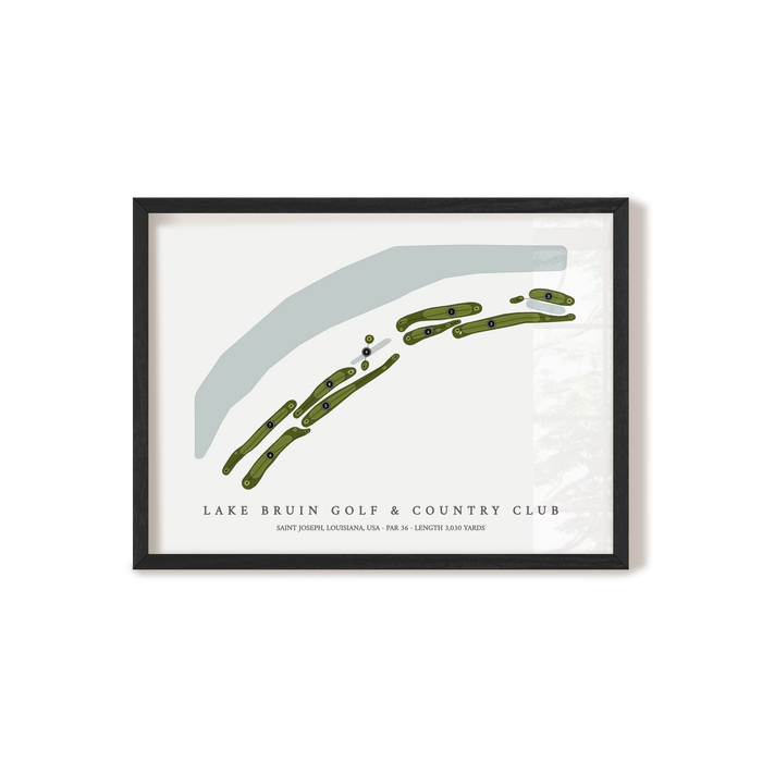 Lake Bruin Golf & Country Club | Golf Course Map | Black Frame