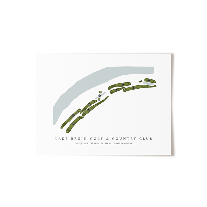 Lake Bruin Golf & Country Club | Golf Course Map | Unframed