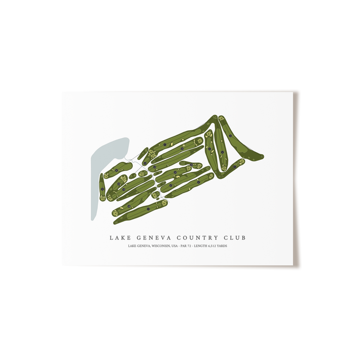 Lake Geneva Country Club | Golf Course Map | Unframed