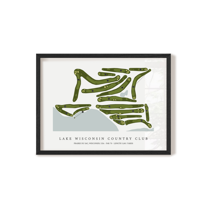 Lake Wisconsin Country Club | Golf Course Map | Black Frame