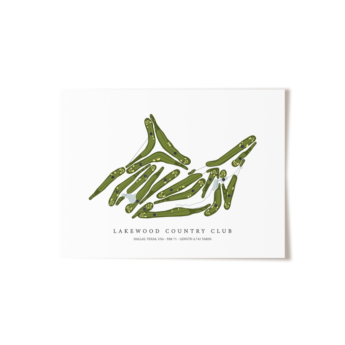 Lakewood Country Club | Golf Course Map | Unframed