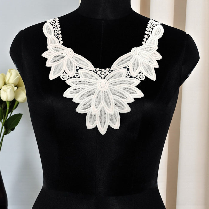 Ani Accessories elegant large flower style neckline featuring intricate petal embroidery for festive ethnic wear outfits plus
