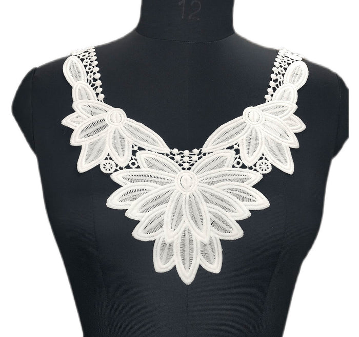 Ani Accessories premium large flower style neckline embroidery for gowns dresses and occasion wear fashion styling looks now!