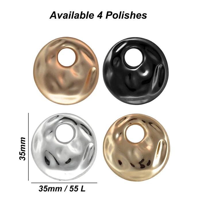 Large Hole Stylish Metal Buttons | 35mm(55L)