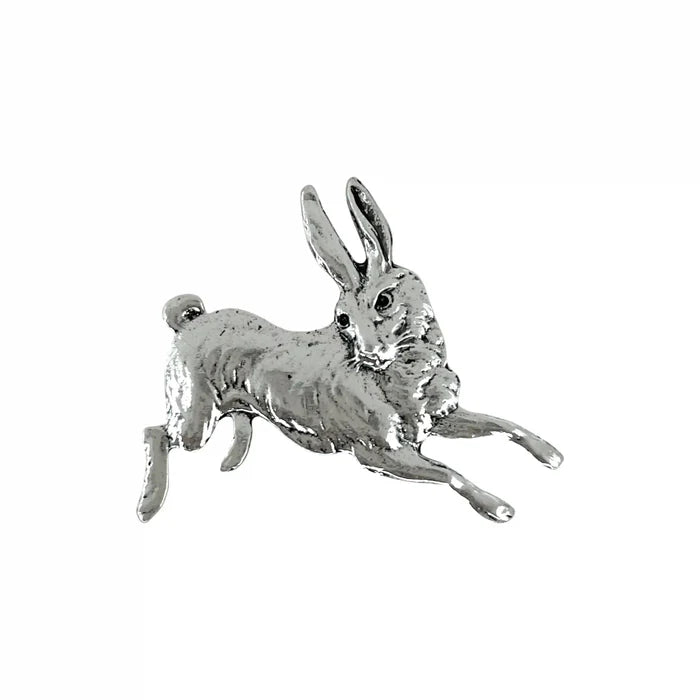 Leaping Rabbit Metal Brooch