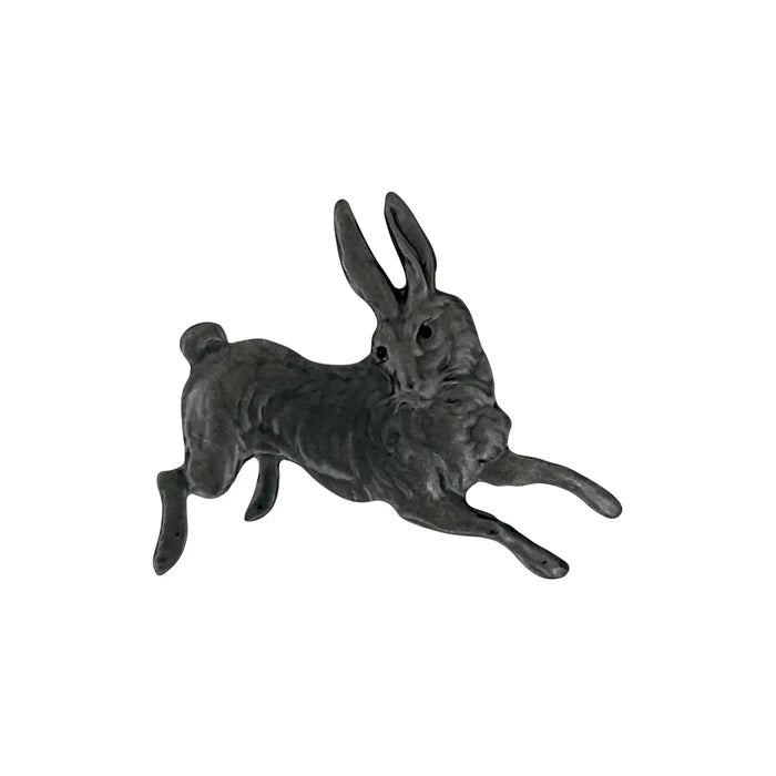 Leaping Rabbit Metal Brooch