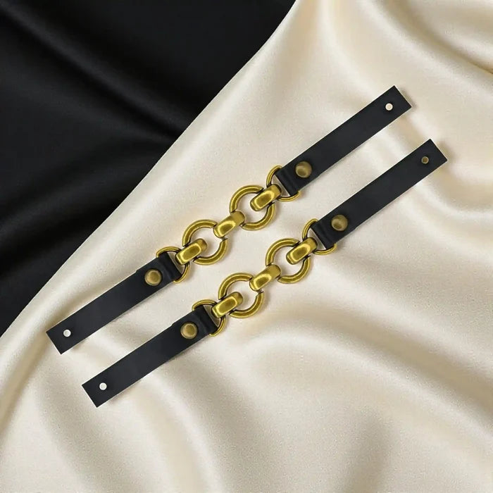 Leather Straps with Chain Link Accents | 2 Piece