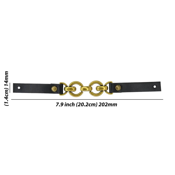 Leather Straps with Chain Link Accents | 2 Piece