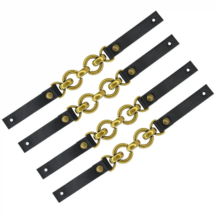 Leather Straps with Chain Link Accents | 2 Piece