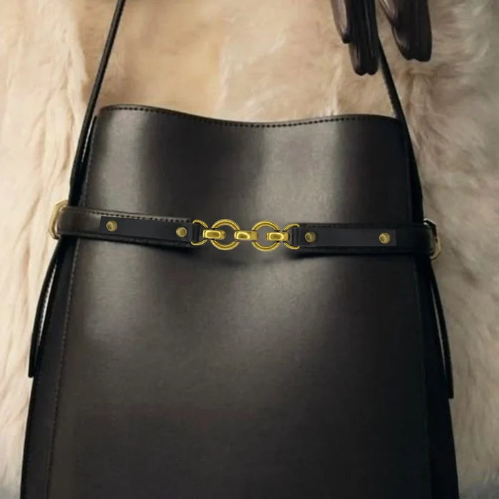 Leather Straps with Chain Link Accents | 2 Piece