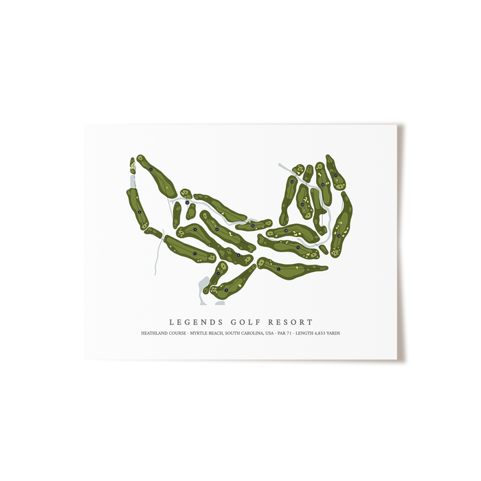Legends Golf Resort - Heathland Course | Golf Course Map | Unframed