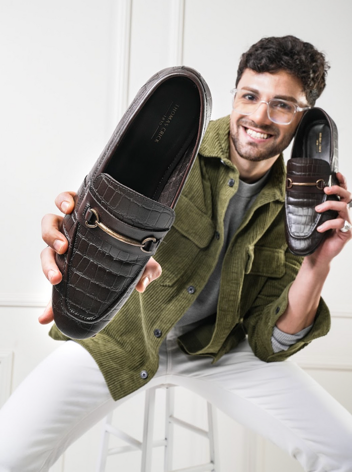 Leicester Croc Luxe Loafers- Brown TC 2311BR