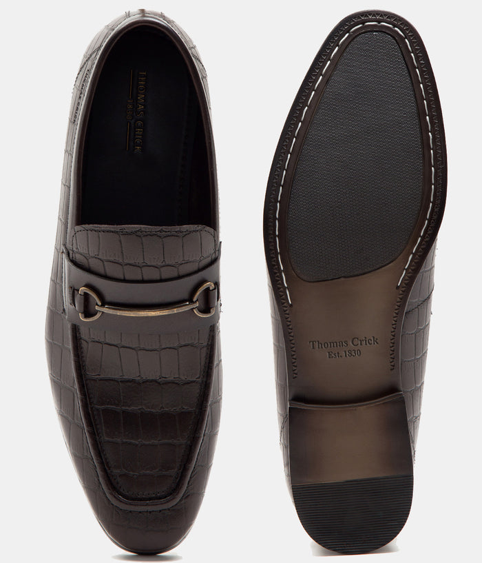 Leicester Croc Luxe Loafers- Brown TC 2311BR