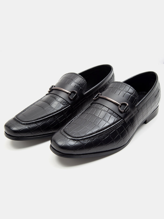 Leicester Croc Luxe Loafers Black - TC 2311BL