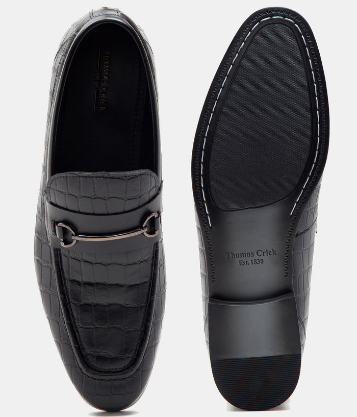 Leicester Croc Luxe Loafers Black - TC 2311BL