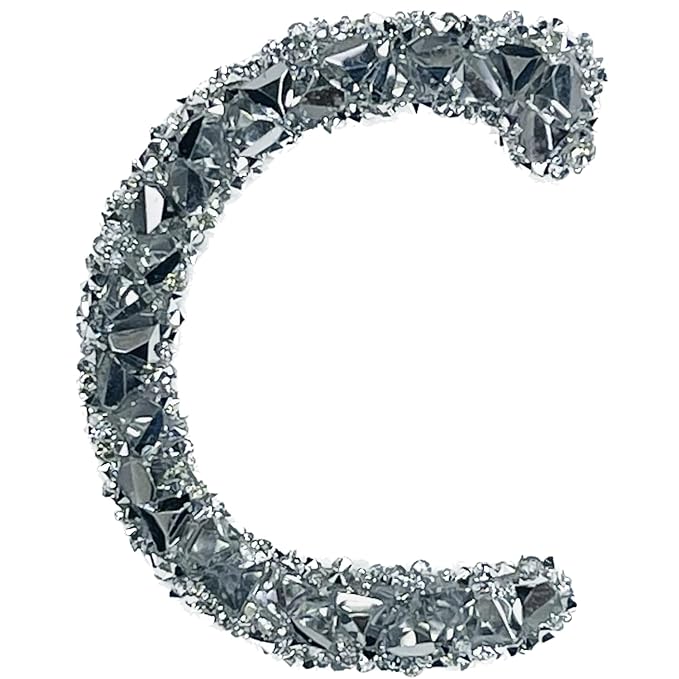 Letter A White Sparkling Rhinestone Patch