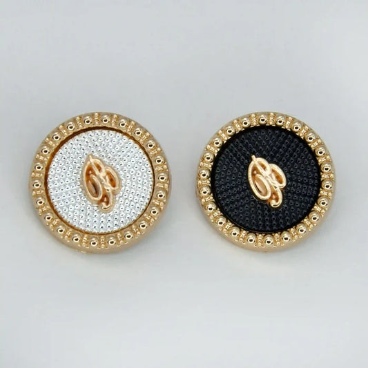 Letter B Designer with Textured Enamel Center Buttons | 18mm(28L), 20mm(32L) & 23mm(36L)