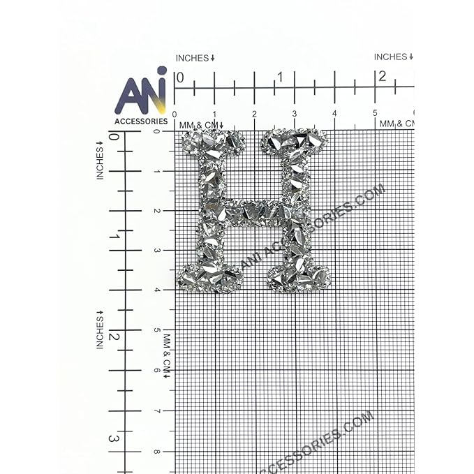 Letter D White Sparkling Rhinestone Patch