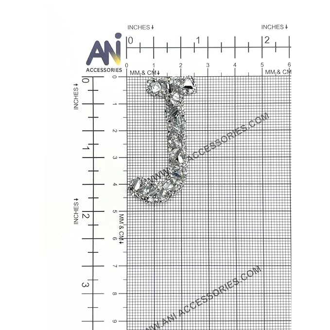 Letter E White Sparkling Rhinestone Patch